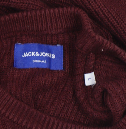 Mens UK Size L JACK & JONES Red Pullover Jumper