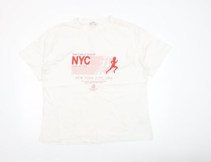 Womens UK Size 16 Marks and Spencer White Basic T-Shirt