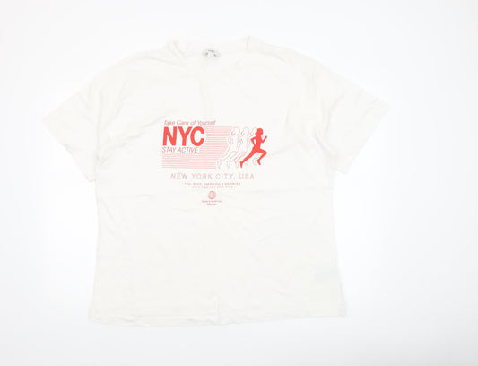 Womens UK Size 16 Marks and Spencer White Basic T-Shirt