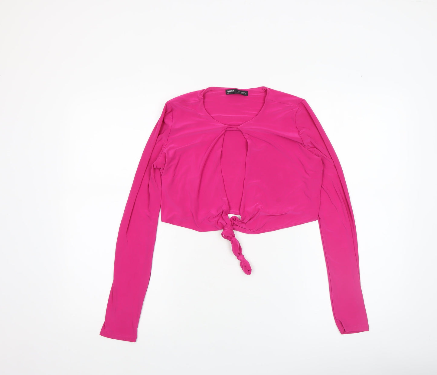 Womens UK Size L Pull & Bear Pink Cropped Blouse