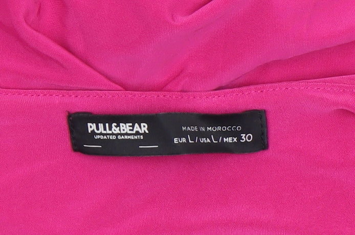 Womens UK Size L Pull & Bear Pink Cropped Blouse