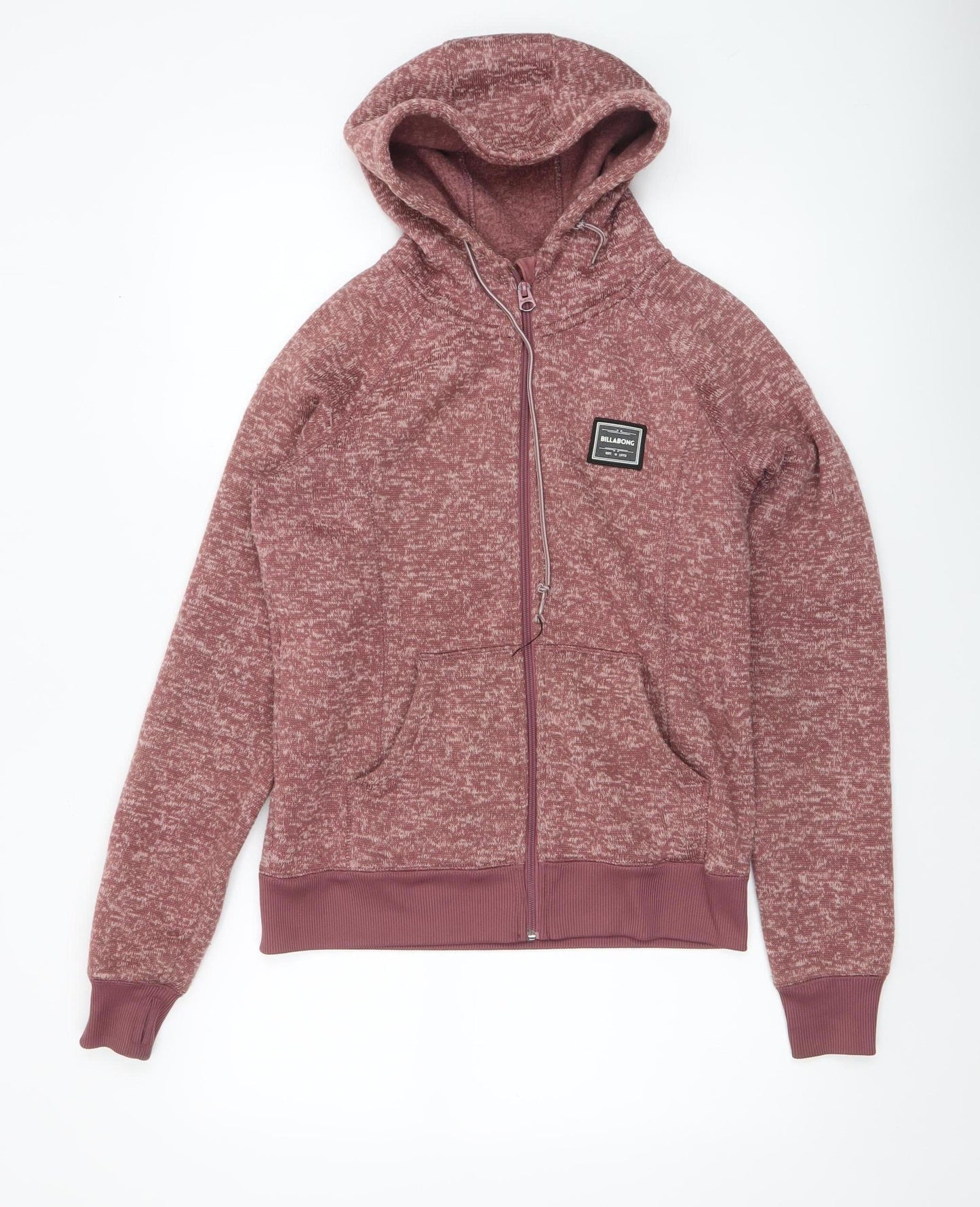 Womens UK Size S Billabong Pink Full Zip Hoodie