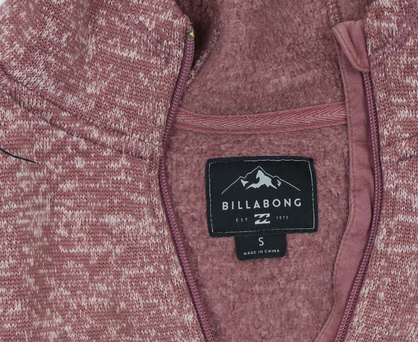 Womens UK Size S Billabong Pink Full Zip Hoodie