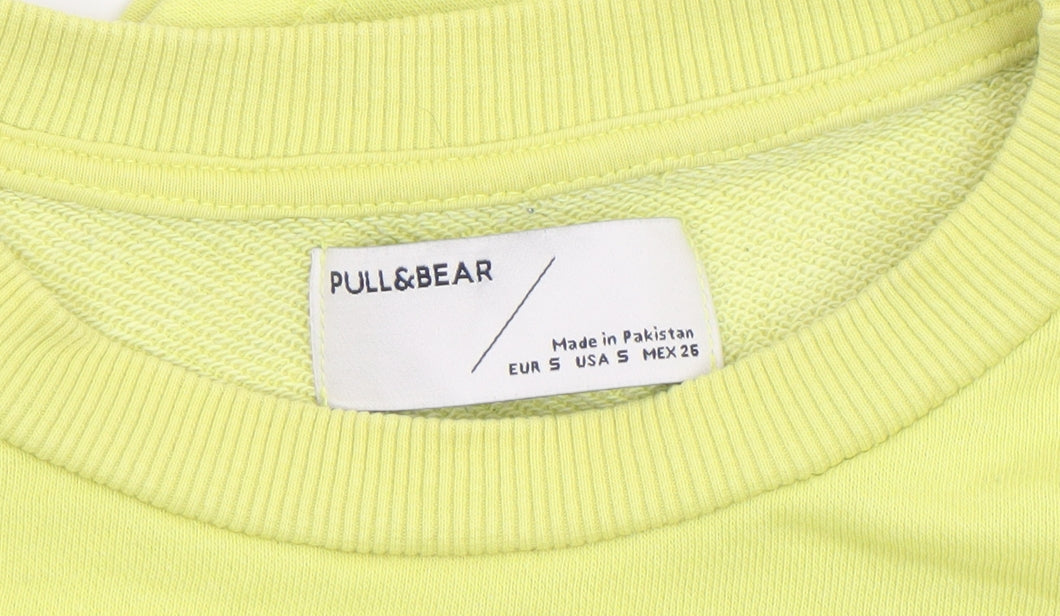 Womens UK Size S Pull & Bear Yellow Pullover Sweatshirt