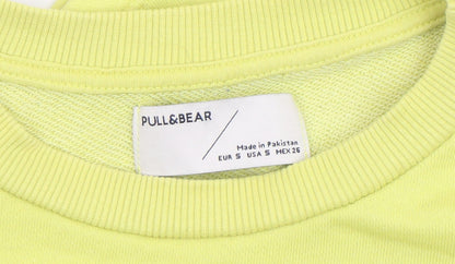 Womens UK Size S Pull & Bear Yellow Pullover Sweatshirt