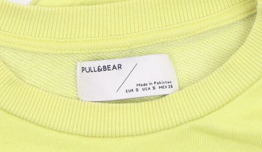 Womens UK Size S Pull & Bear Yellow Pullover Sweatshirt