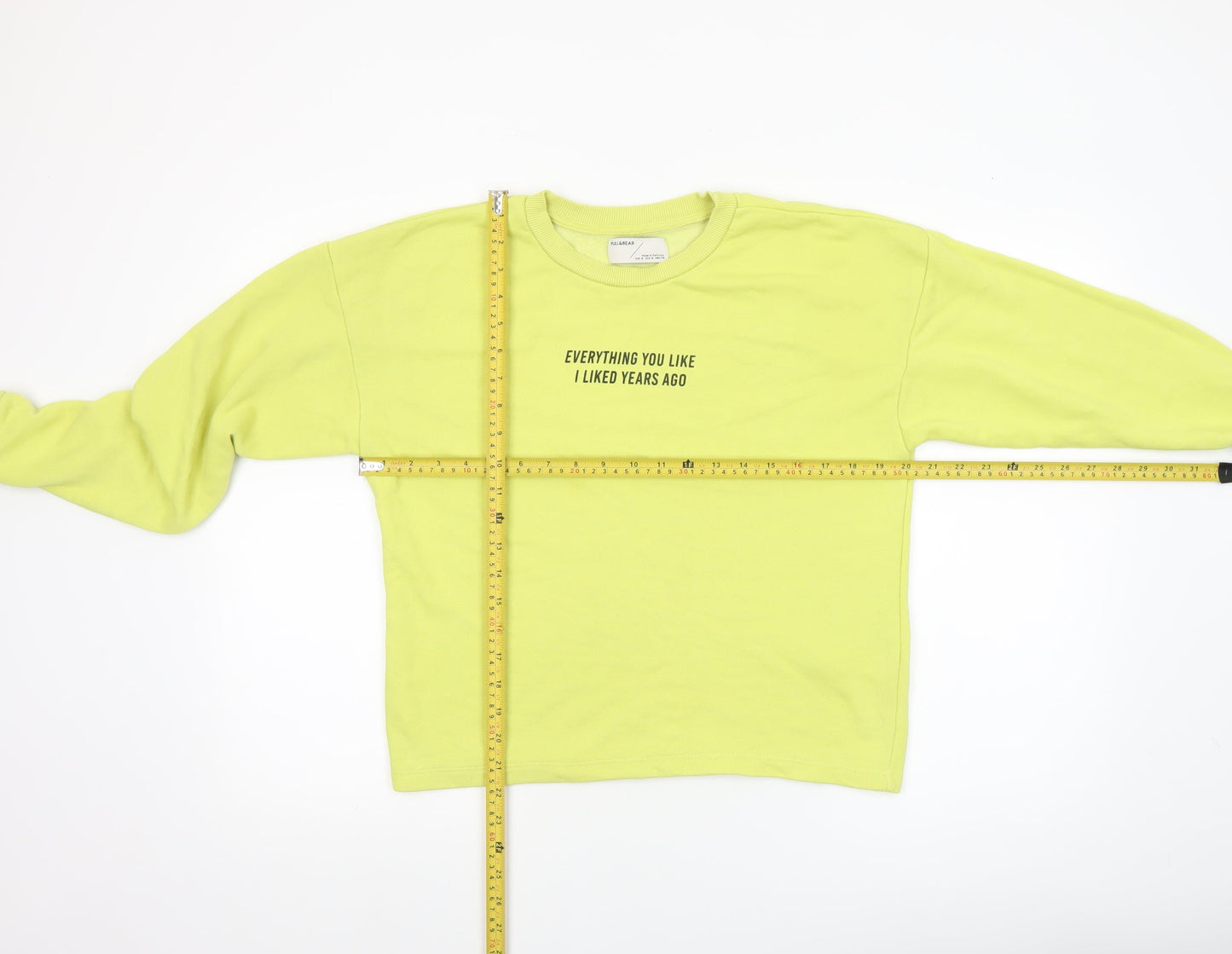 Womens UK Size S Pull & Bear Yellow Pullover Sweatshirt