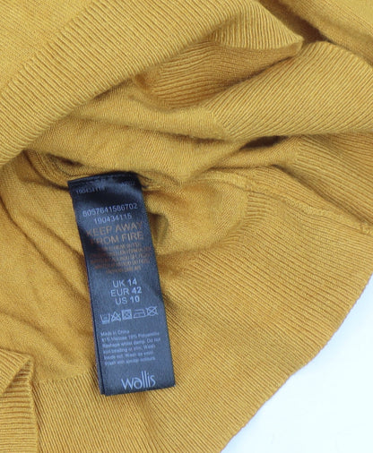 Womens UK Size 14 Wallis Yellow Pullover Jumper