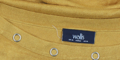 Womens UK Size 14 Wallis Yellow Pullover Jumper
