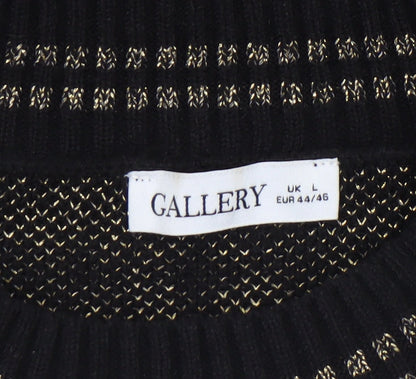 Womens UK Size L Gallery Black Pullover Jumper