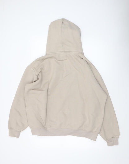 Mens UK Size L Gym+Coffee Beige Pullover Hoodie