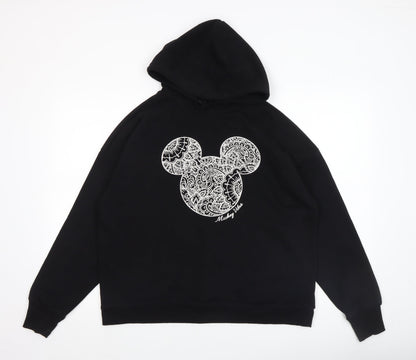 Womens UK Size M Disney at George Black Pullover Hoodie