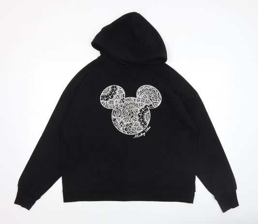 Womens UK Size M Disney at George Black Pullover Hoodie