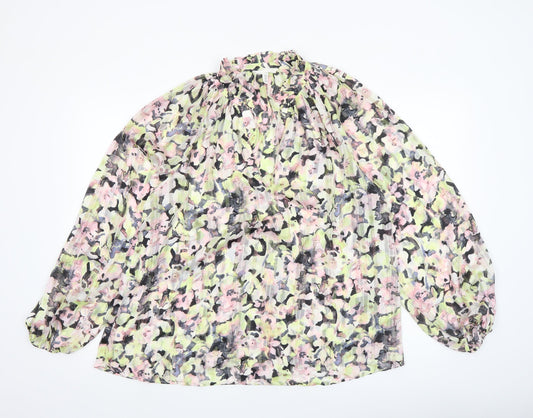 Womens UK Size 12 H&M Multicoloured Tunic Blouse