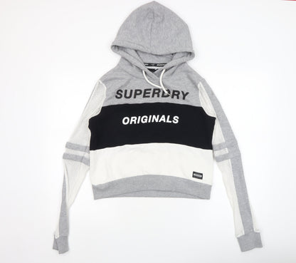 Womens UK Size M Superdry Grey Pullover Hoodie