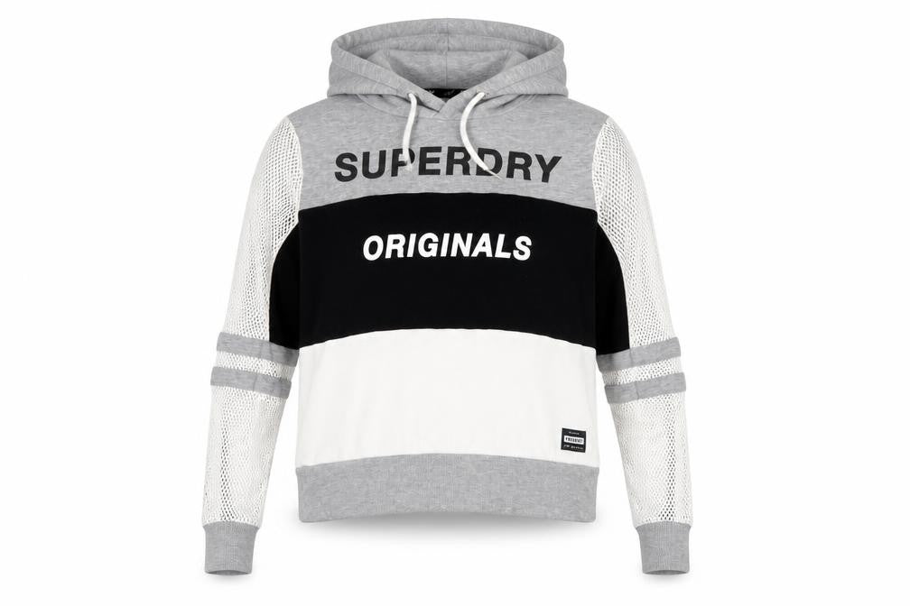 Womens UK Size M Superdry Grey Pullover Hoodie
