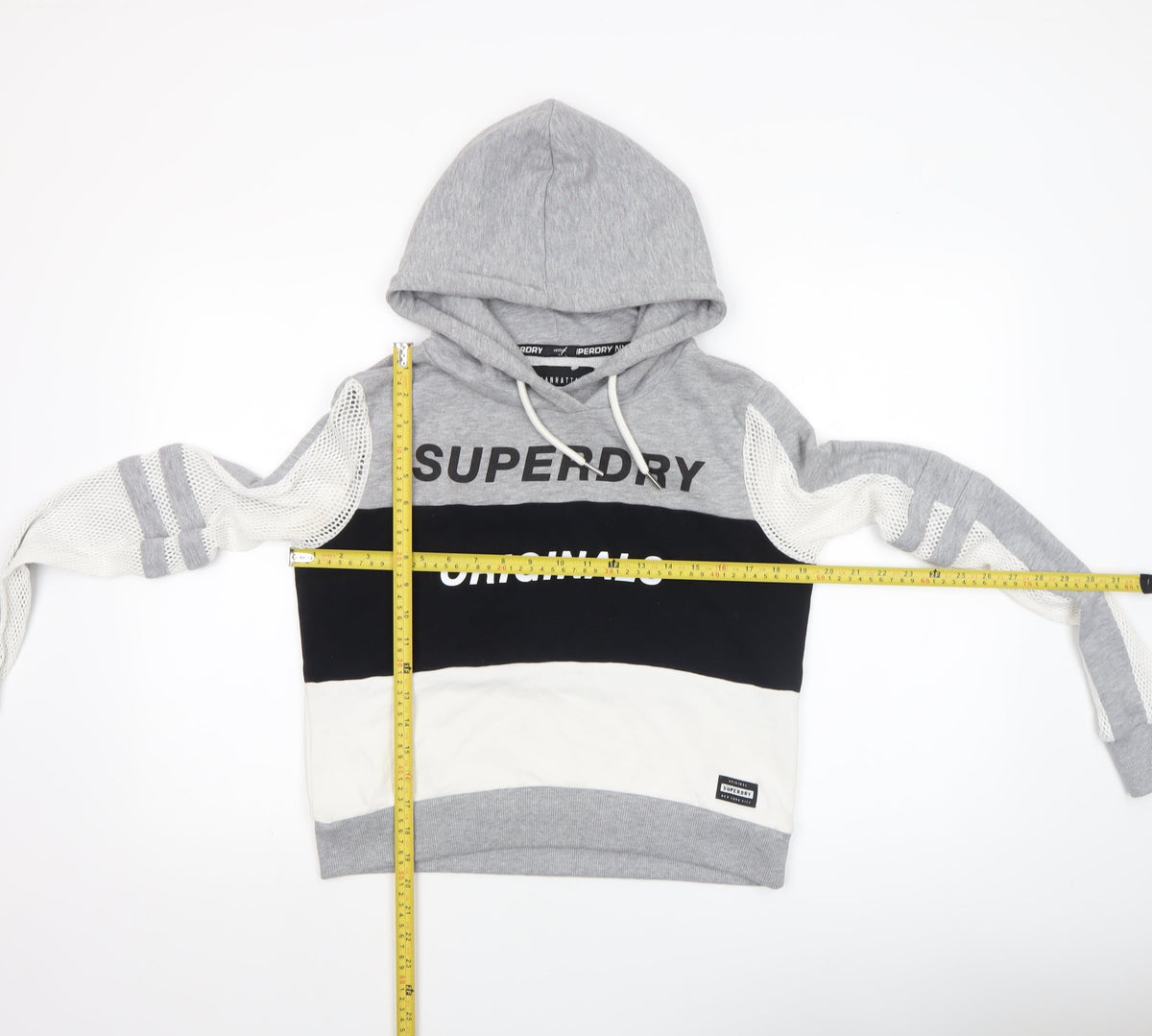 Womens UK Size M Superdry Grey Pullover Hoodie