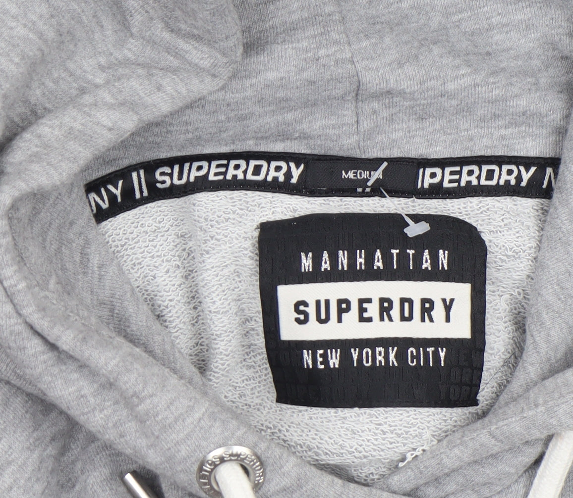Womens UK Size M Superdry Grey Pullover Hoodie