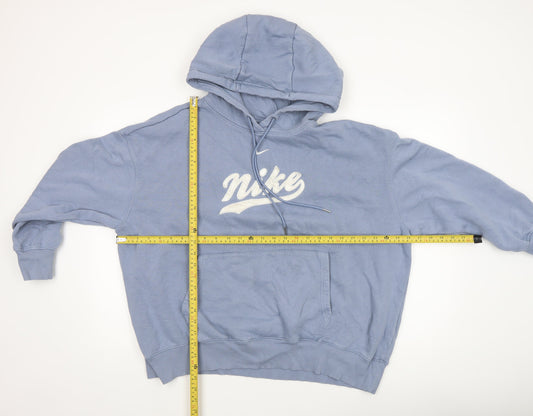 Womens UK Size L Nike Blue Pullover Hoodie