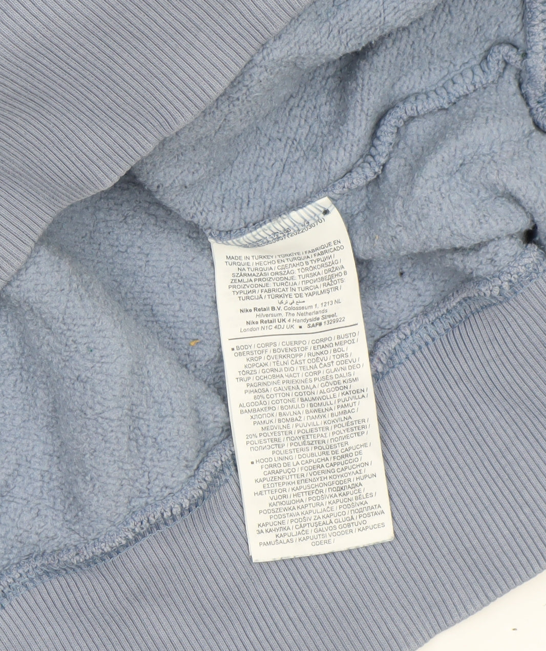 Womens UK Size L Nike Blue Pullover Hoodie