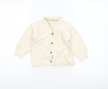 John Lewis Unisex Baby Ivory Knit Cotton Blend Cardigan 18-24 Months