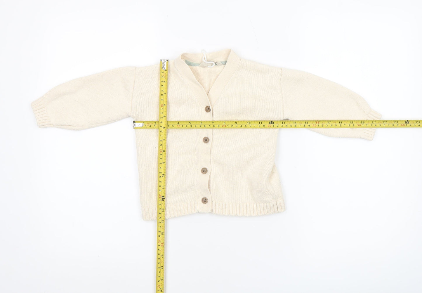 John Lewis Unisex Baby Ivory Knit Cotton Blend Cardigan 18-24 Months