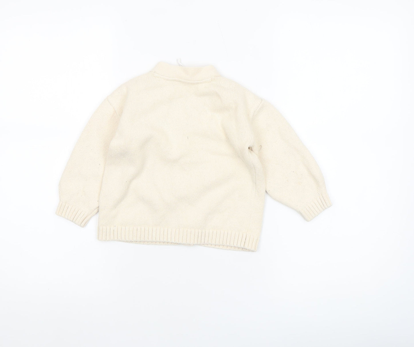 John Lewis Unisex Baby Ivory Knit Cotton Blend Cardigan 18-24 Months