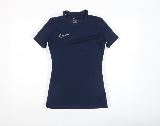 Womens UK Size XS Nike Blue Running & Jogging Gym & Training Football Tennis T-S