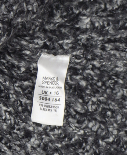 Womens UK Size 16 Marks and Spencer Black Cardigan Jumper