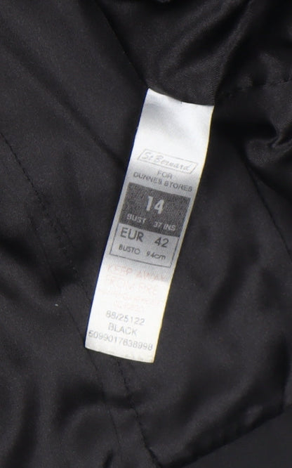 Womens UK Size 14 St. Bernard Black Overcoat