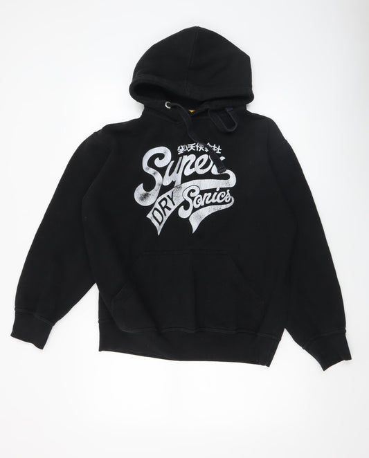 Mens UK Size M Superdry Black Pullover Hoodie