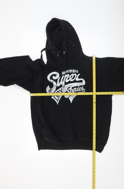 Mens UK Size M Superdry Black Pullover Hoodie