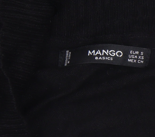 Womens UK Size 8 Mango Black Cardigan Jumper