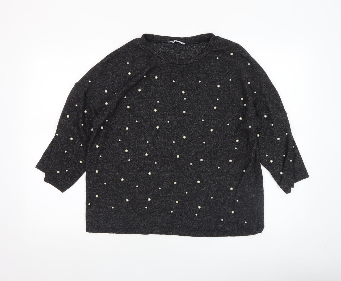 Womens UK Size S Zara Black Tunic Blouse
