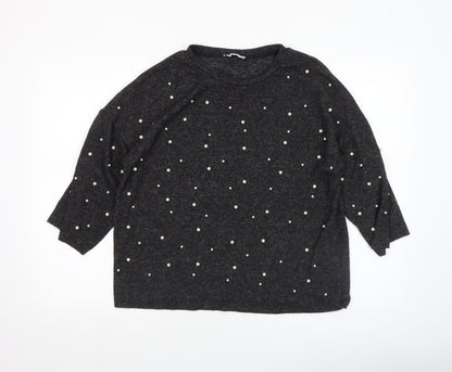 Womens UK Size S Zara Black Tunic Blouse