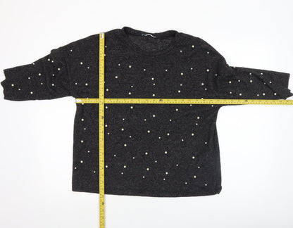 Womens UK Size S Zara Black Tunic Blouse