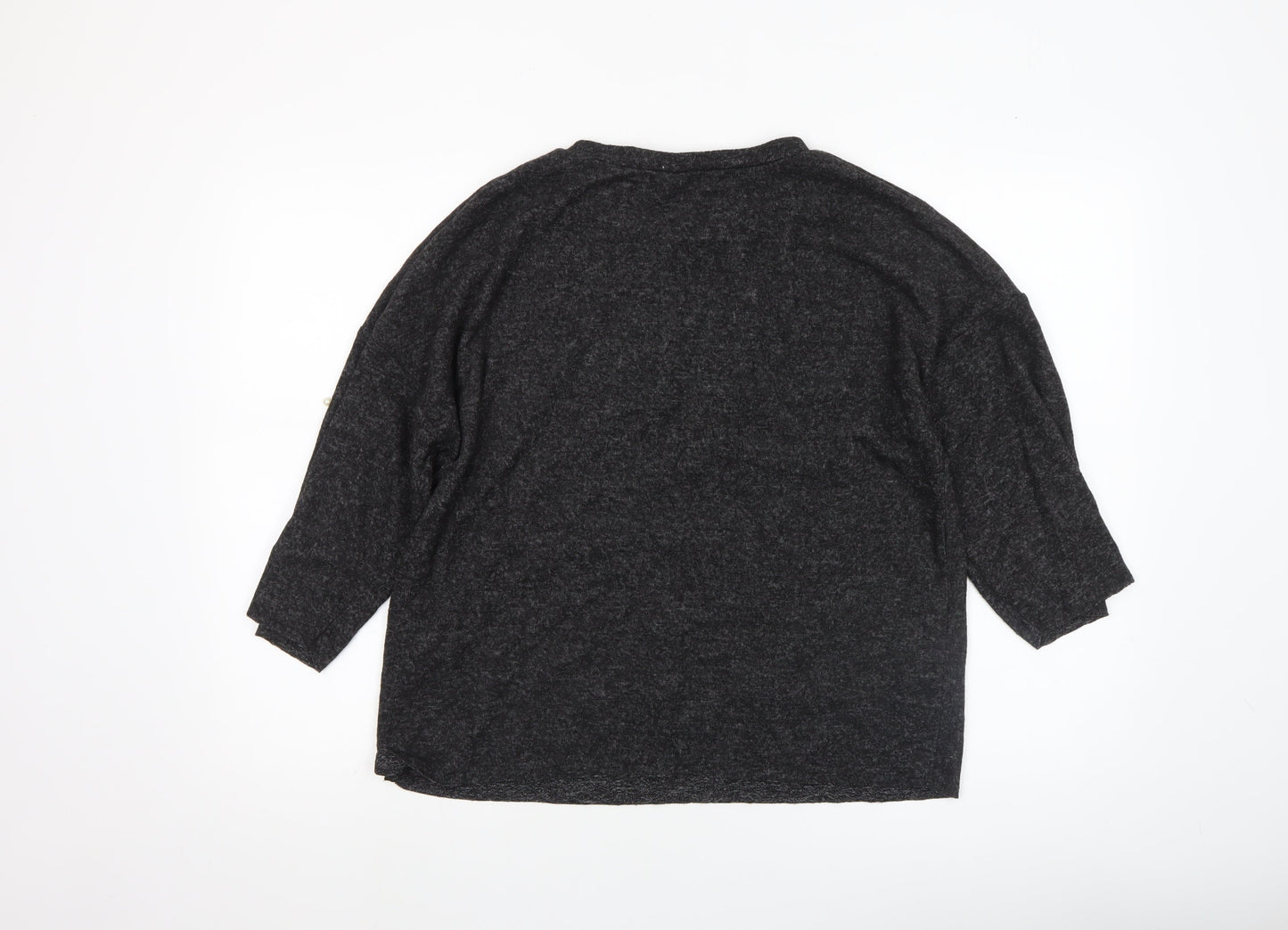 Womens UK Size S Zara Black Tunic Blouse