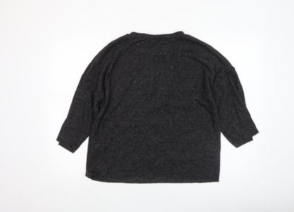 Womens UK Size S Zara Black Tunic Blouse