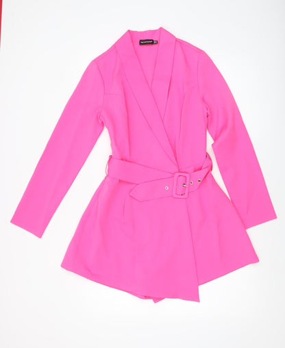 Womens UK Size 10 PRETTYLITTLETHING One-Piece Pink Playsuit