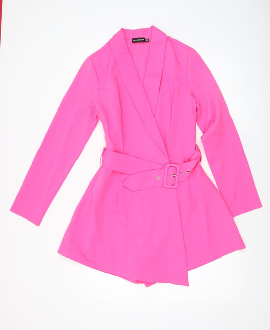 Womens UK Size 10 PRETTYLITTLETHING One-Piece Pink Playsuit
