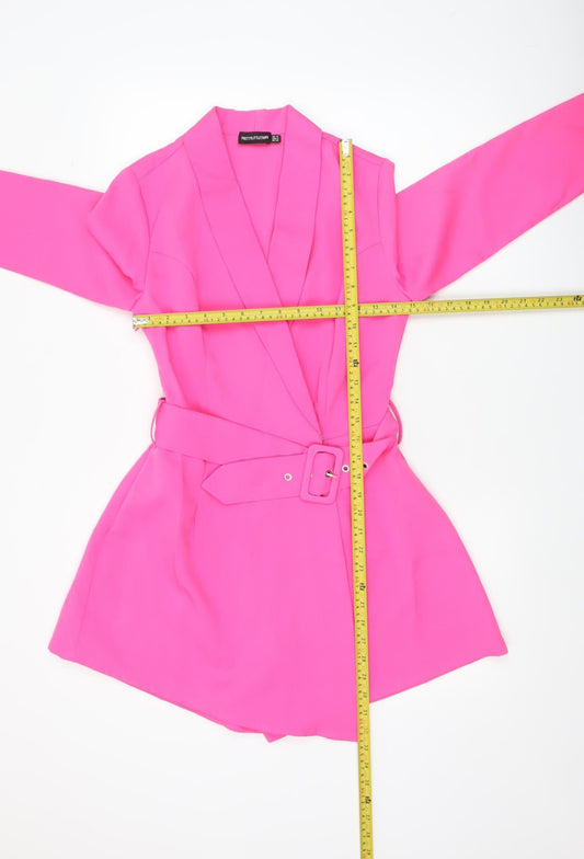 Womens UK Size 10 PRETTYLITTLETHING One-Piece Pink Playsuit