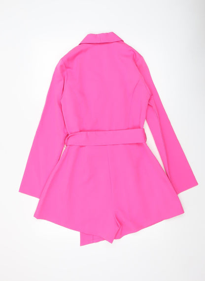 Womens UK Size 10 PRETTYLITTLETHING One-Piece Pink Playsuit