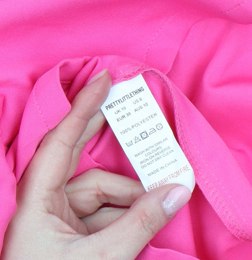 Womens UK Size 10 PRETTYLITTLETHING One-Piece Pink Playsuit