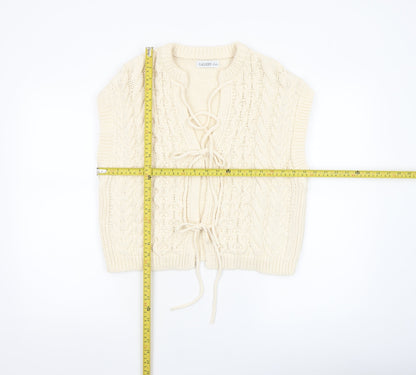 Womens UK Size M Gallery Ivory Vest Jumper