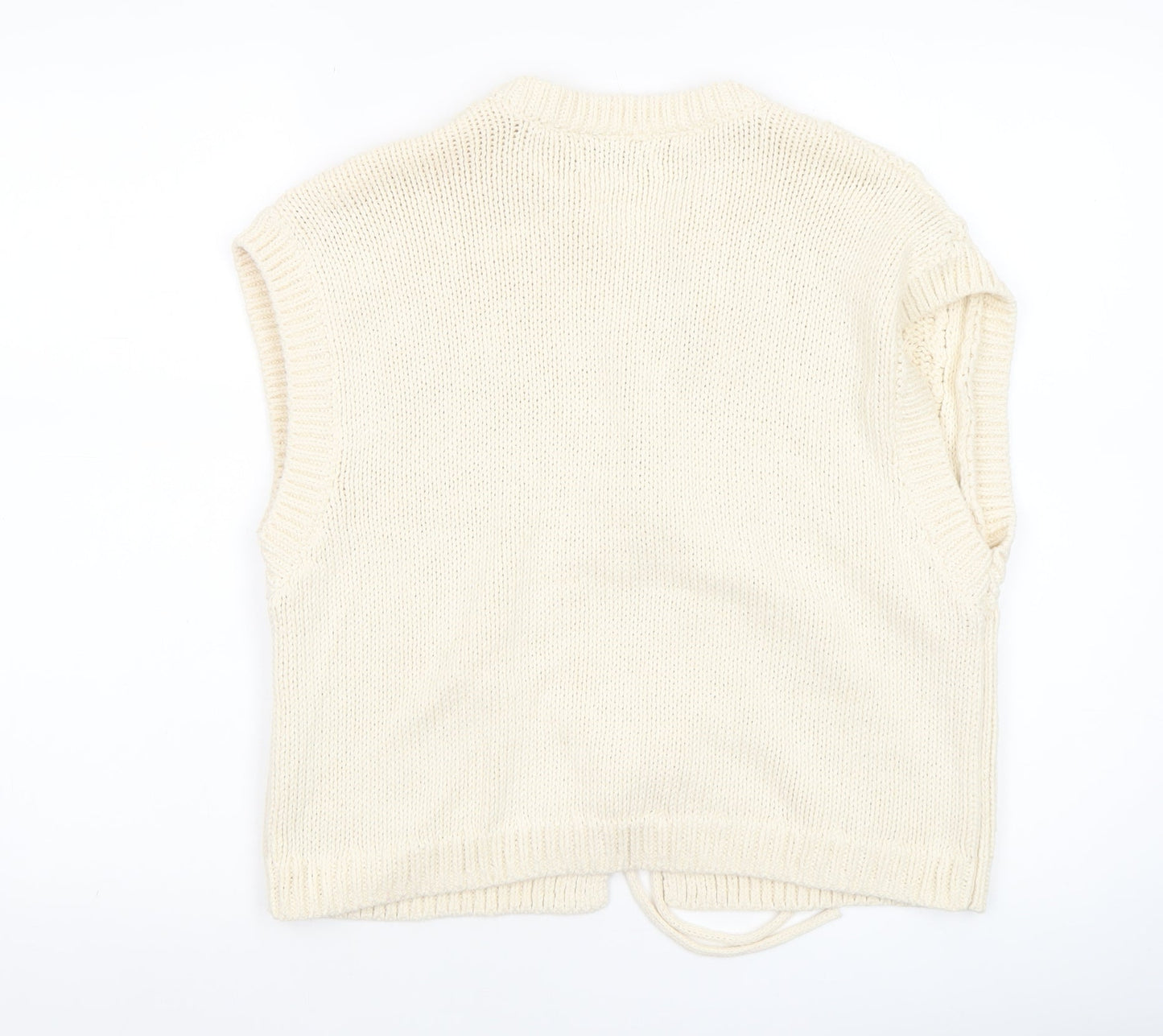Womens UK Size M Gallery Ivory Vest Jumper