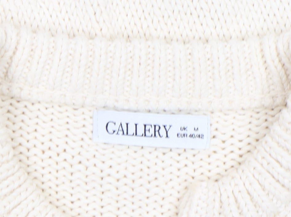 Womens UK Size M Gallery Ivory Vest Jumper