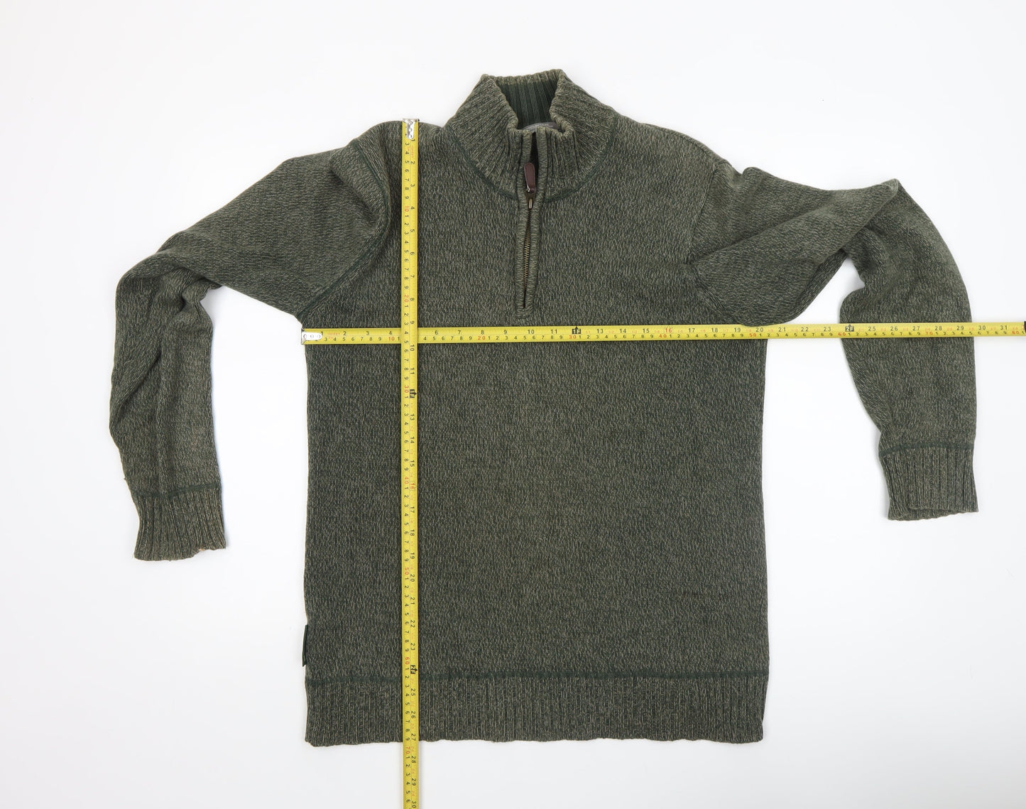 Mens UK Size S Mountain Warehouse Green 1/2 Zip Jumper