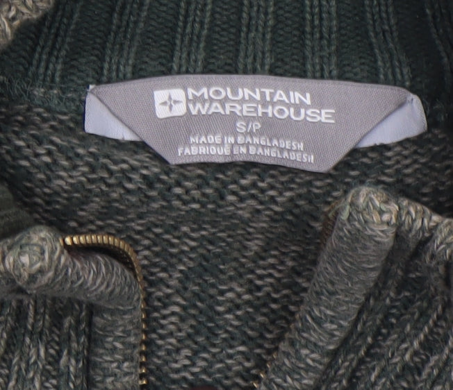 Mens UK Size S Mountain Warehouse Green 1/2 Zip Jumper