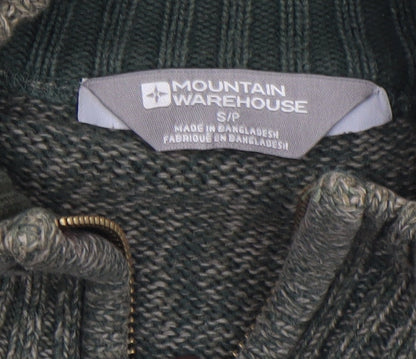 Mens UK Size S Mountain Warehouse Green 1/2 Zip Jumper