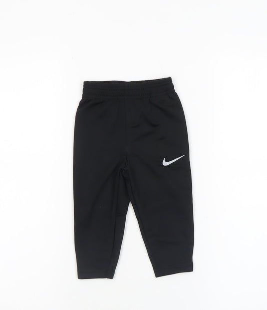 Nike Unisex Baby Black Jogger Trousers 9–12 Months Polyester Blend